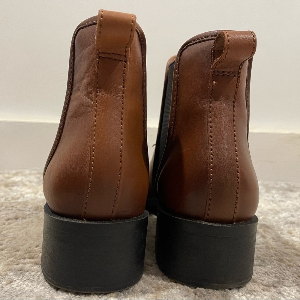 Steve Madden Dares Chelsea Boots Cognac Brown Leather With Black Accent Size 8.5 - Picture 7 of 12